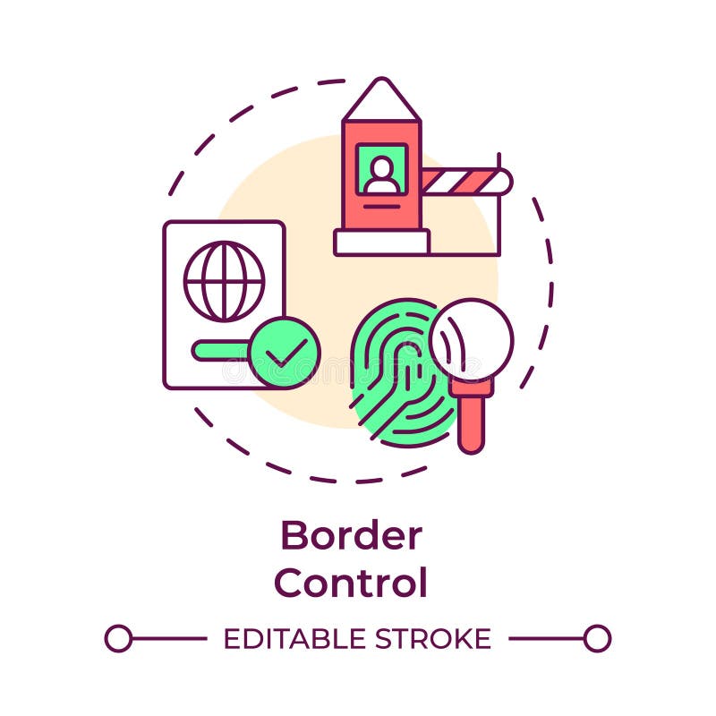 Boundaries control multi color concept icon royalty free illustration