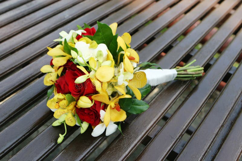 Bouquet of Calla Lilies and Tulips Flowers for the Wedding Ceremony
