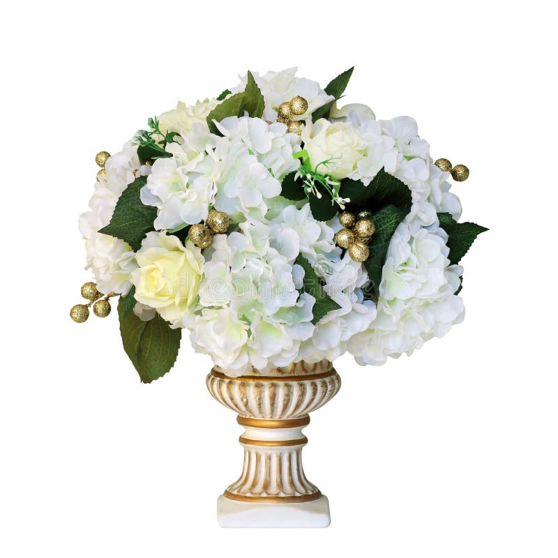 Bouquet of artificial flowers on white background