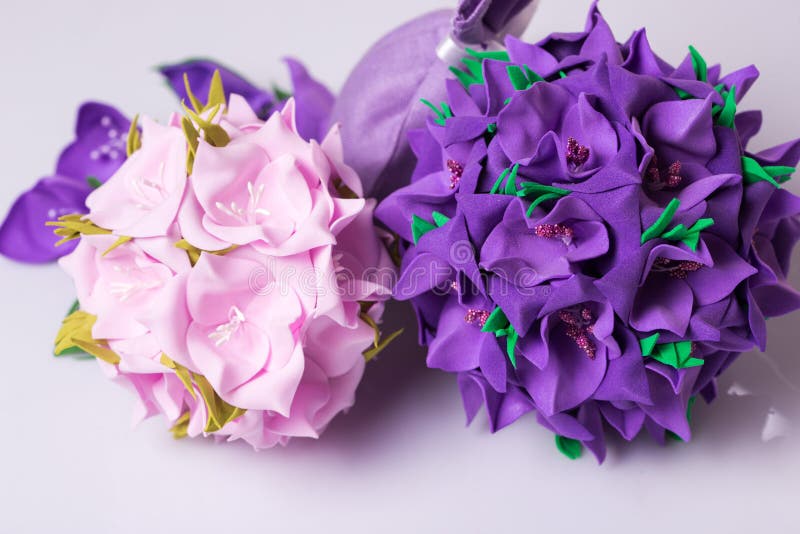 Bouquet Artificial Purple Flowers Stock Photo Image of beauty