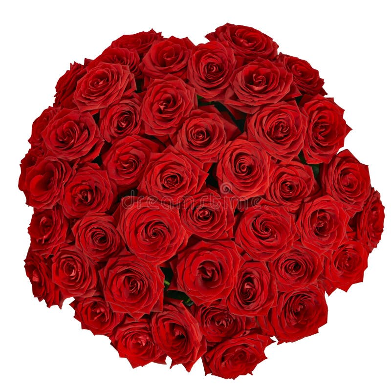 Bouquet of beautiful red roses on a white background with clipp
