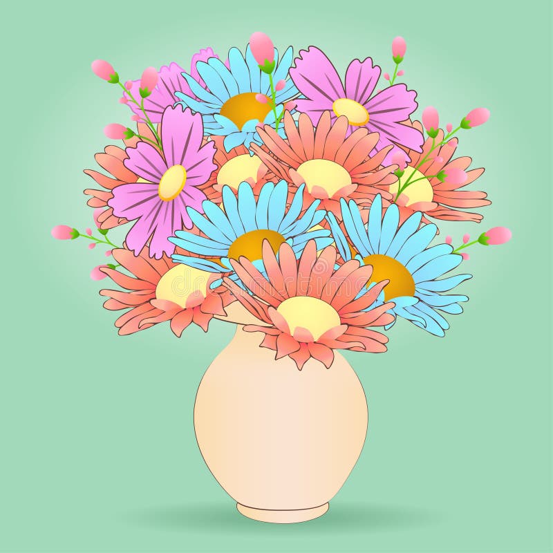 Bouquet of Cartoon Flowers in the Vase, Vector Hand-drawn Stock Vector - Illustration of blossom, graphic: 114615982 Bouquet of Cartoon Flowers in the Vase, Vector Hand-drawn Stock Vector - Illustration of blossom, graphic: 114615982