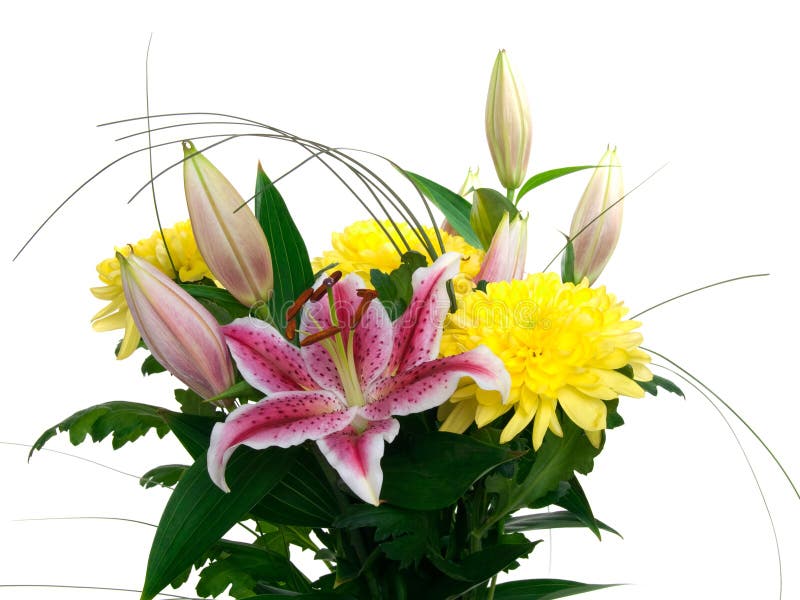 Bouquet Chrysanthemum And Lilies Stock Image Image 8172931