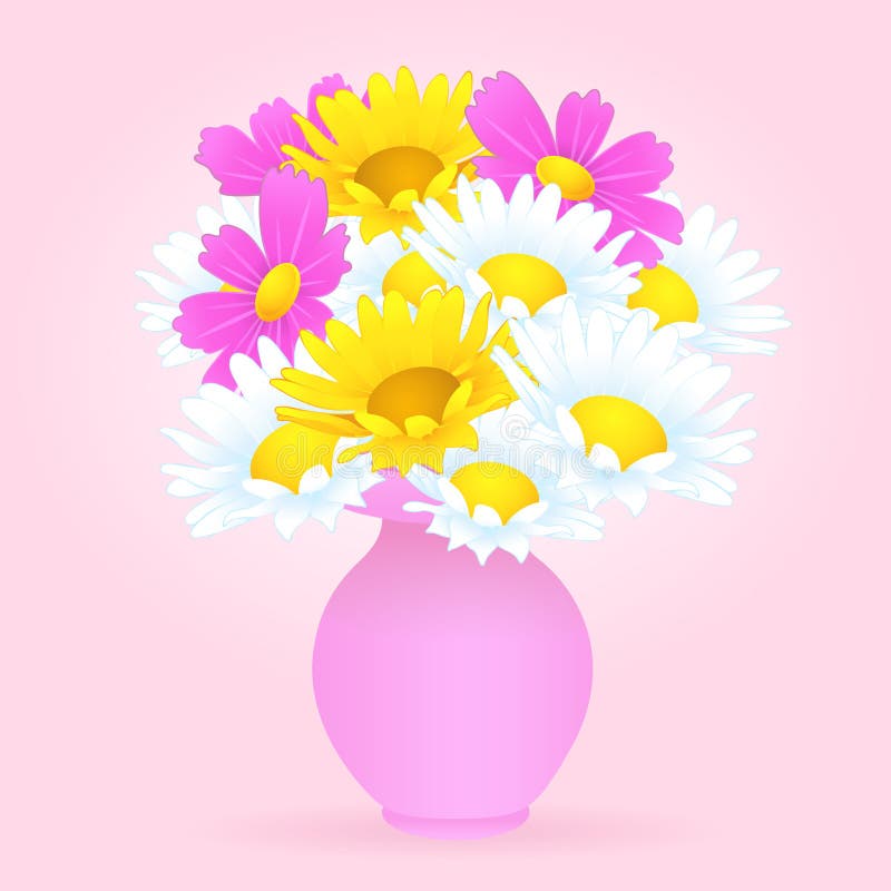 Flowers and vase stock vector. Illustration of flora - 13023451