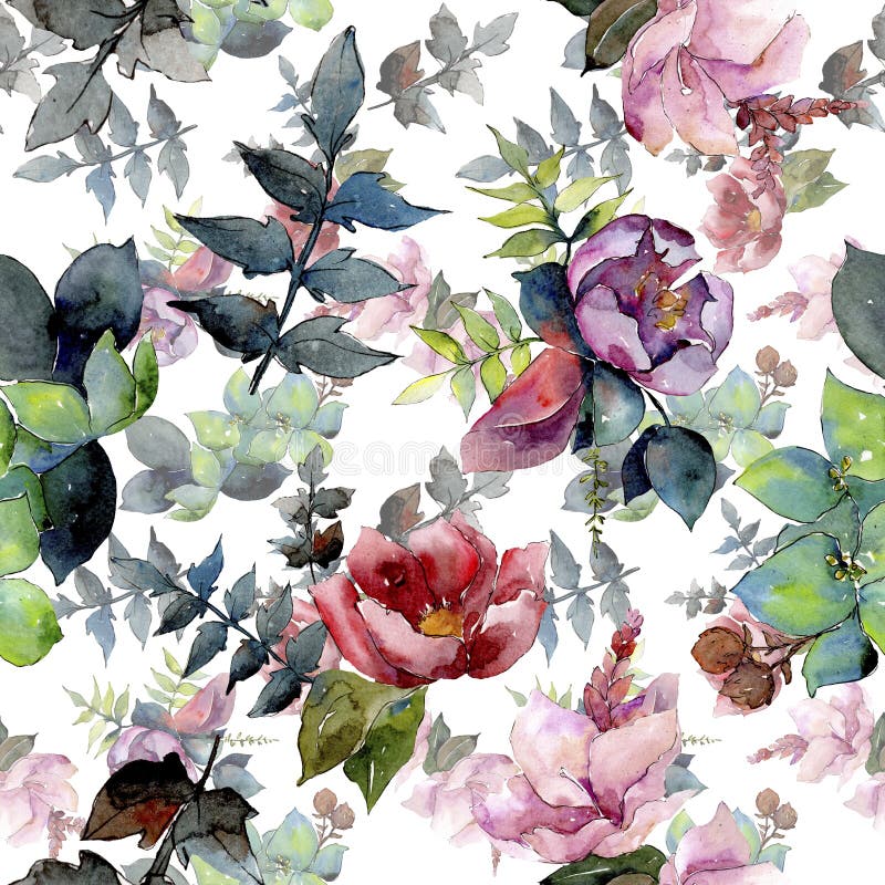 Bouquet composition botanical flowers. Wild spring leaf isolated. Watercolor illustration set. Watercolour drawing fashion aquarelle. Seamless background pattern. Fabric wallpaper print texture. Bouquet composition botanical flowers. Wild spring leaf isolated. Watercolor illustration set. Watercolour drawing fashion aquarelle. Seamless background pattern. Fabric wallpaper print texture.