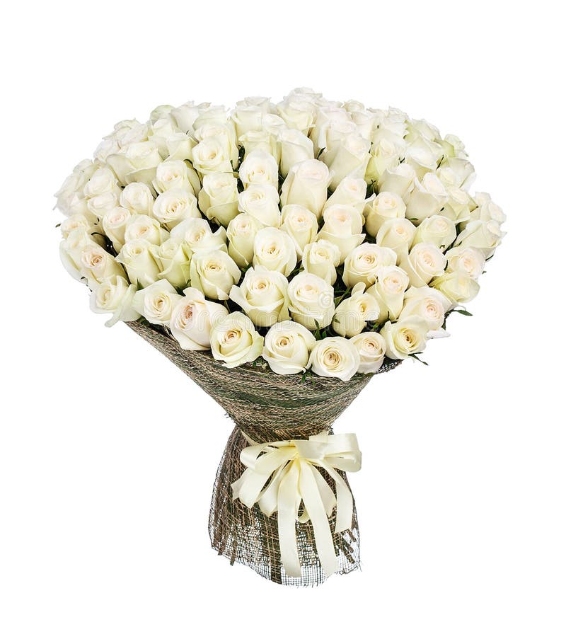 Bouquet De Fleur De 100 Roses Blanches Photo stock - Image du bouquet,  cent: 85542742