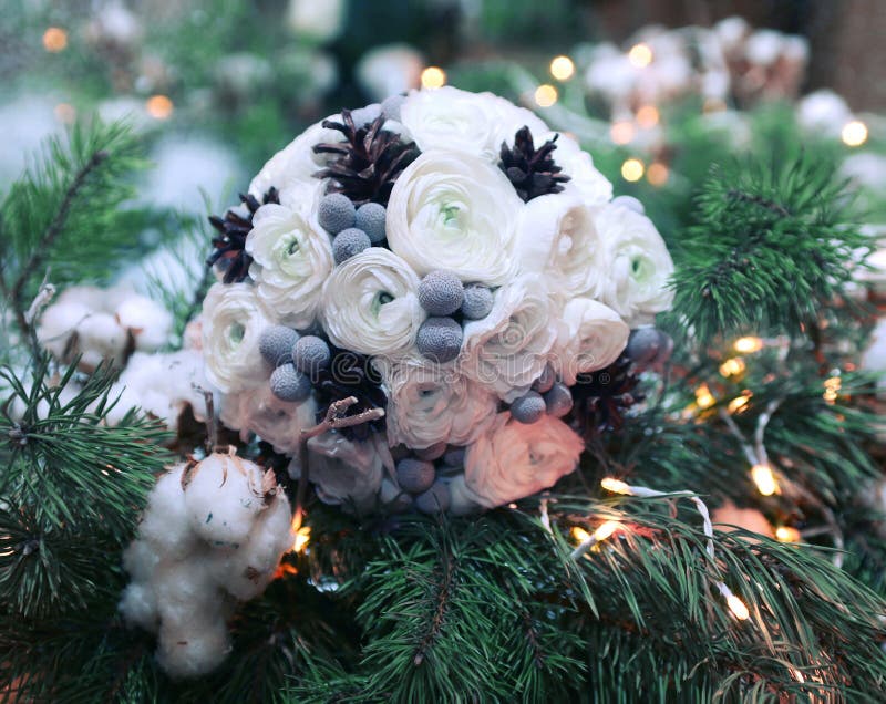 Bouquet de mariage d'hiver photo libre de droits Bouquet de mariage d'hiver photo libre de droits