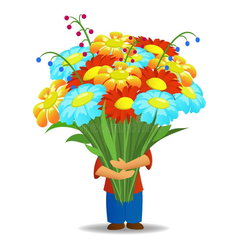 Bouquet de prise d'hommes des fleurs illustration libre de droits Bouquet de prise d'hommes des fleurs illustration libre de droits