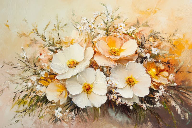 Bouquet di fiori di crema stupenda ideale per matrimoni e festività speciali royalty illustrazione gratis