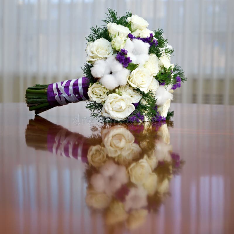 Bouquet of Flowers for the Bride at the Wedding. Decoration of Stock ...
