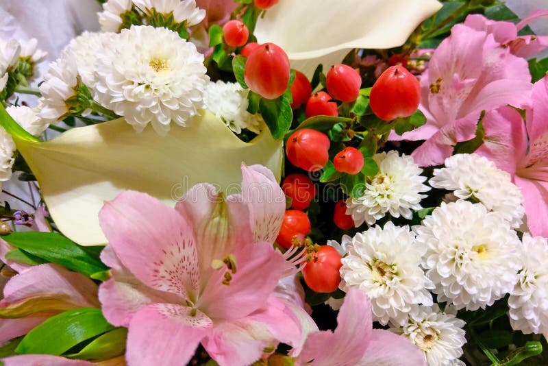 Bouquet of Fresh Fragrant Flowers for Women Stock Image Image of
