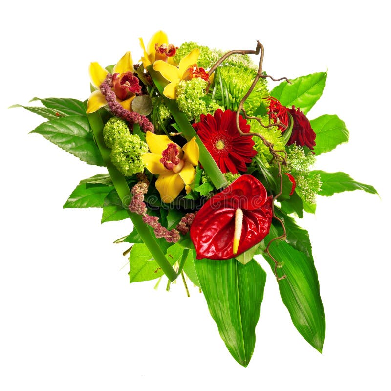Bouquet of gerberas, lily and anthurium