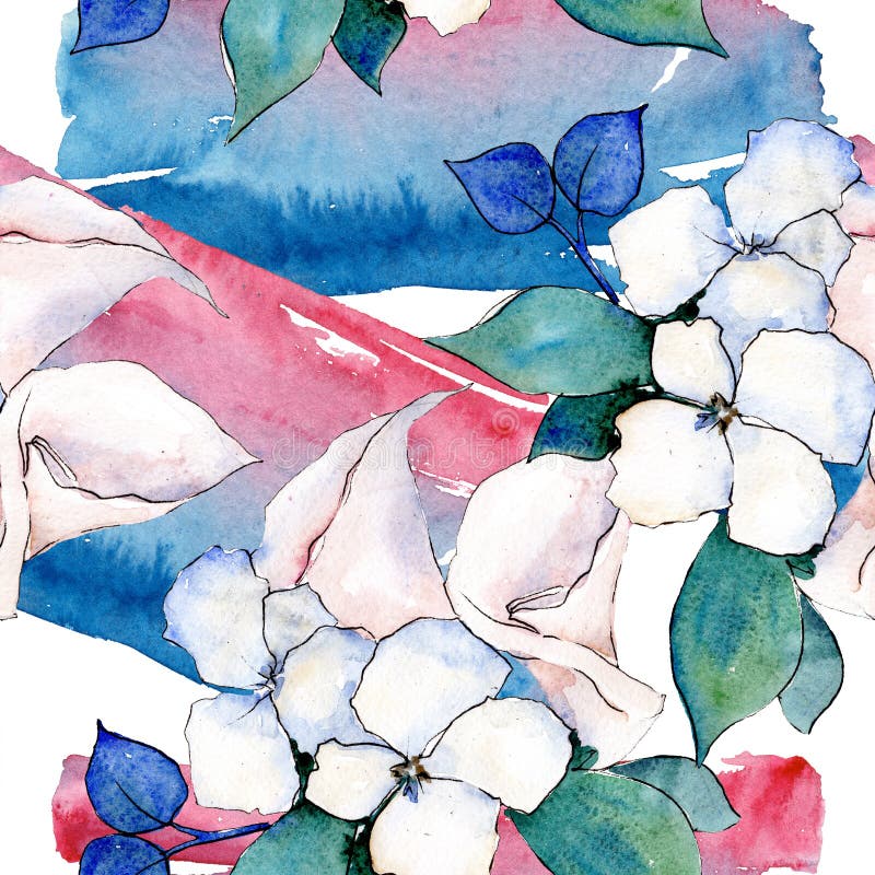 Bouquet loral botanical flowers. Watercolor background illustration set. Seamless background pattern. royalty free illustration Bouquet loral botanical flowers. Watercolor background illustration set. Seamless background pattern. royalty free illustration