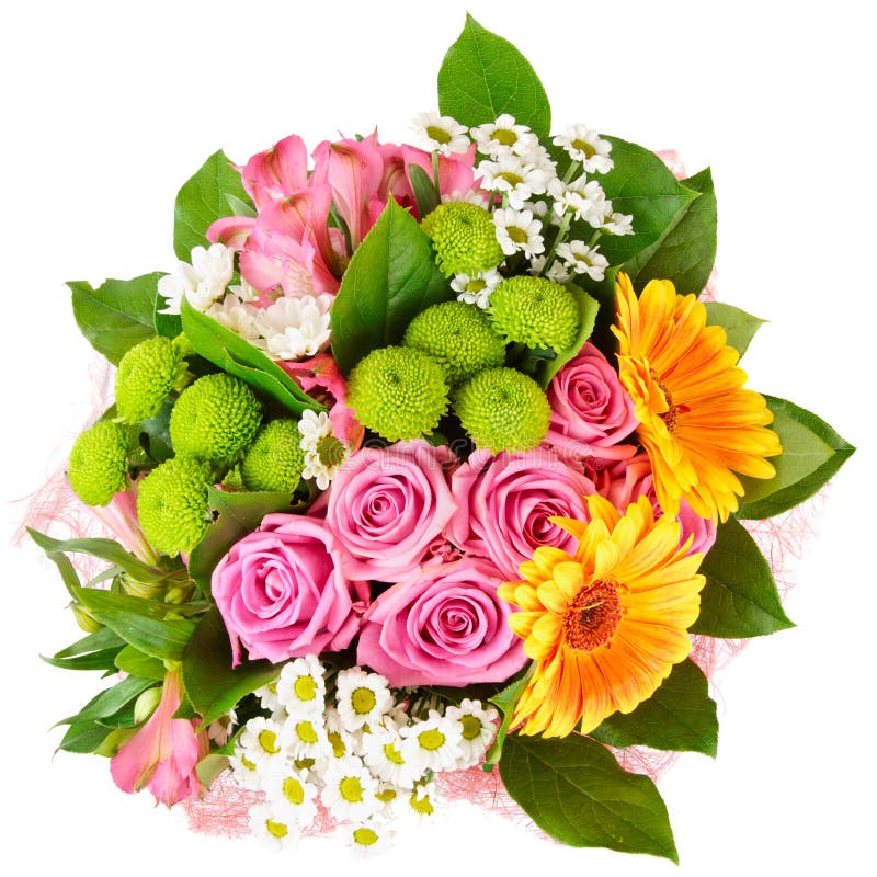 Bouquet lumineux d'isolement sur le blanc image stock Bouquet lumineux d'isolement sur le blanc image stock
