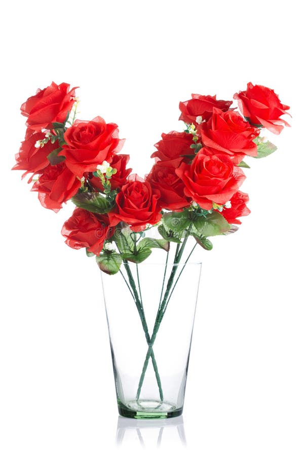 plastic red roses