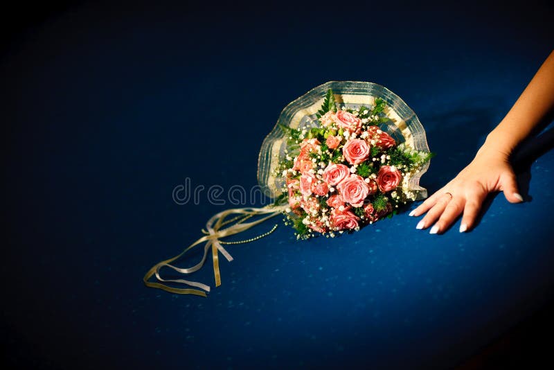 Bouquet on the pool table stock photo Bouquet on the pool table stock photo