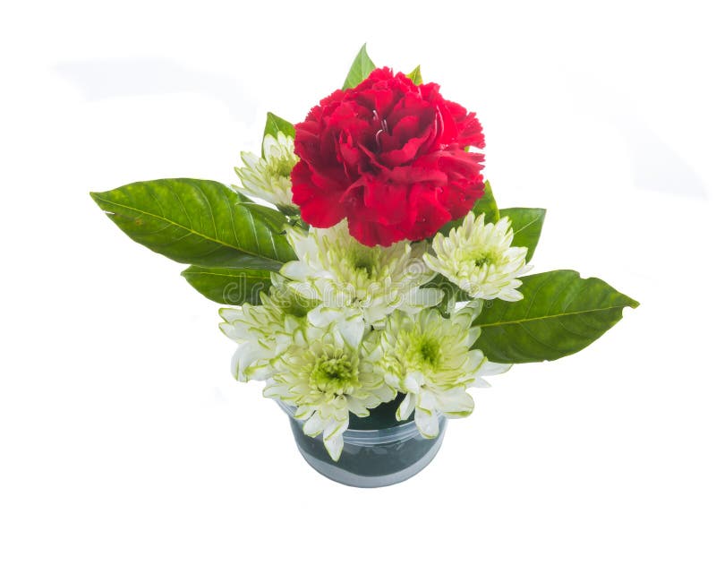 Bouquet of Red Carnations and Chrysanthemum Flower Stock Image Image