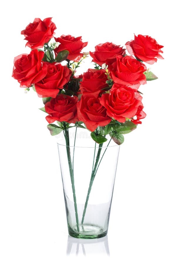 Bouquet Plastic Red Roses Glass Jar Stock Photos Free & RoyaltyFree