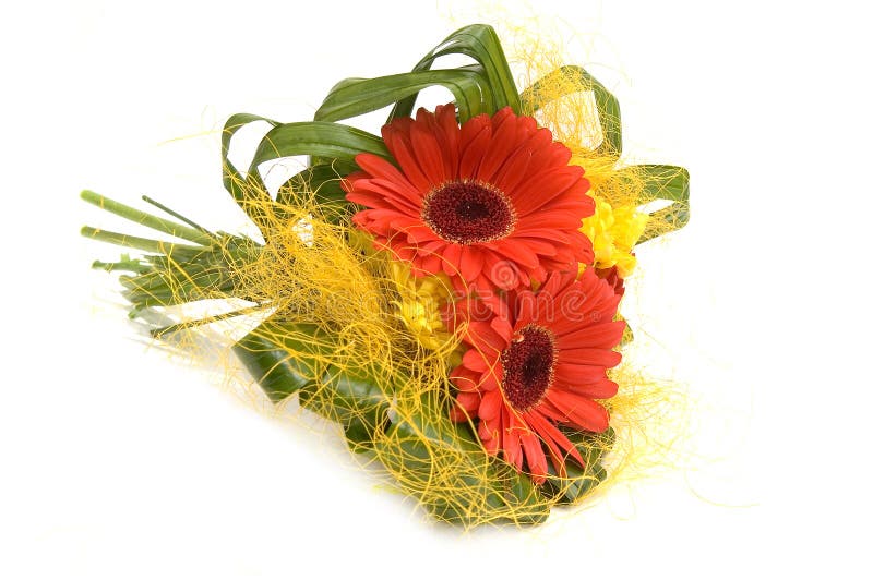 Bouquet with Red and Yellow Flowers Stock Image Image of florist