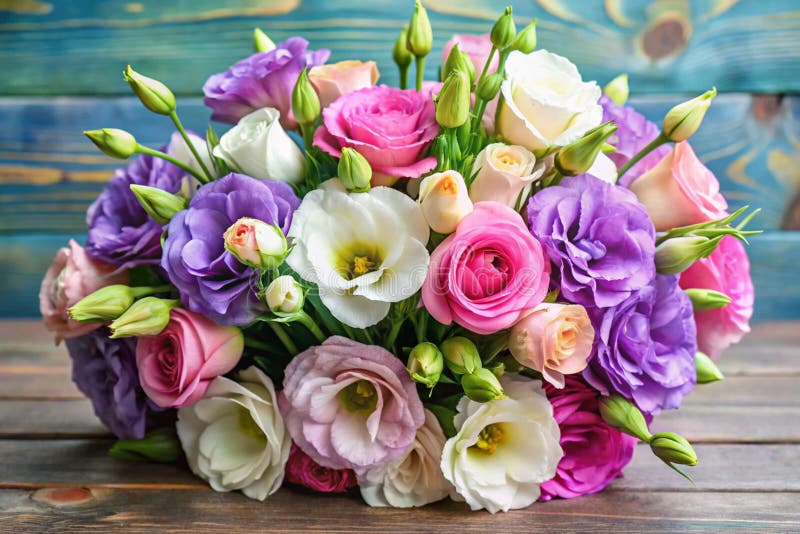 Bouquet von Eustoma Flowers stock abbildung