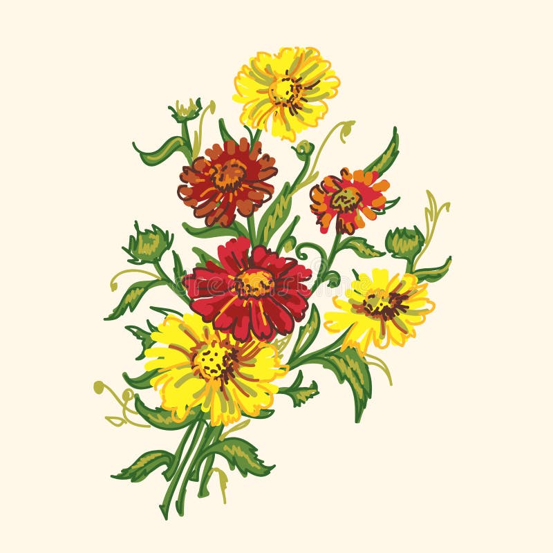 Download Bouquet wild flowers stock vector. Illustration of ornate ...