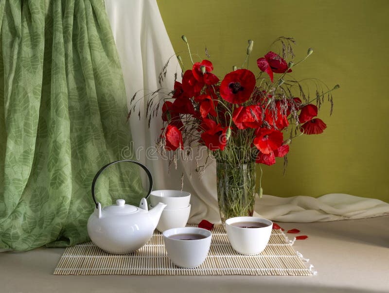 The bouquet of wild poppies stock image The bouquet of wild poppies stock image