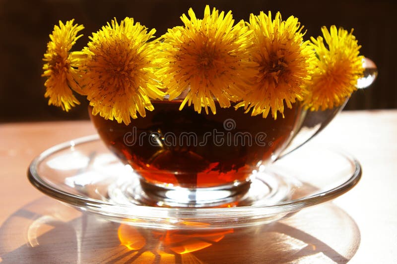 Bouquet of yellow dandelions