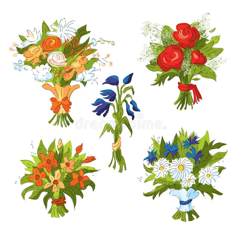 Bouquets of flowers stock vector. Illustration of painting - 22016174