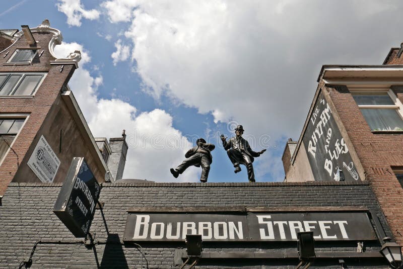 Bourbon street Amsterdam editorial stock image. Image of music 92401619