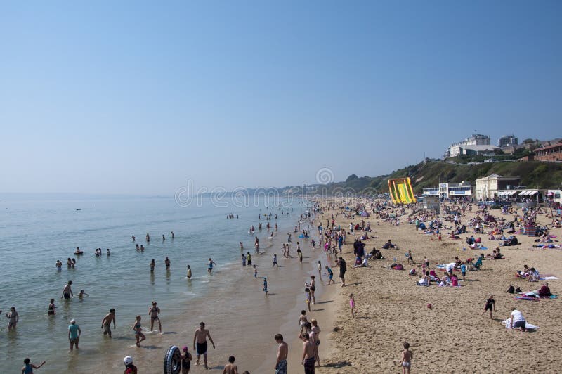 Bournemouth Beach on the hottest day in April