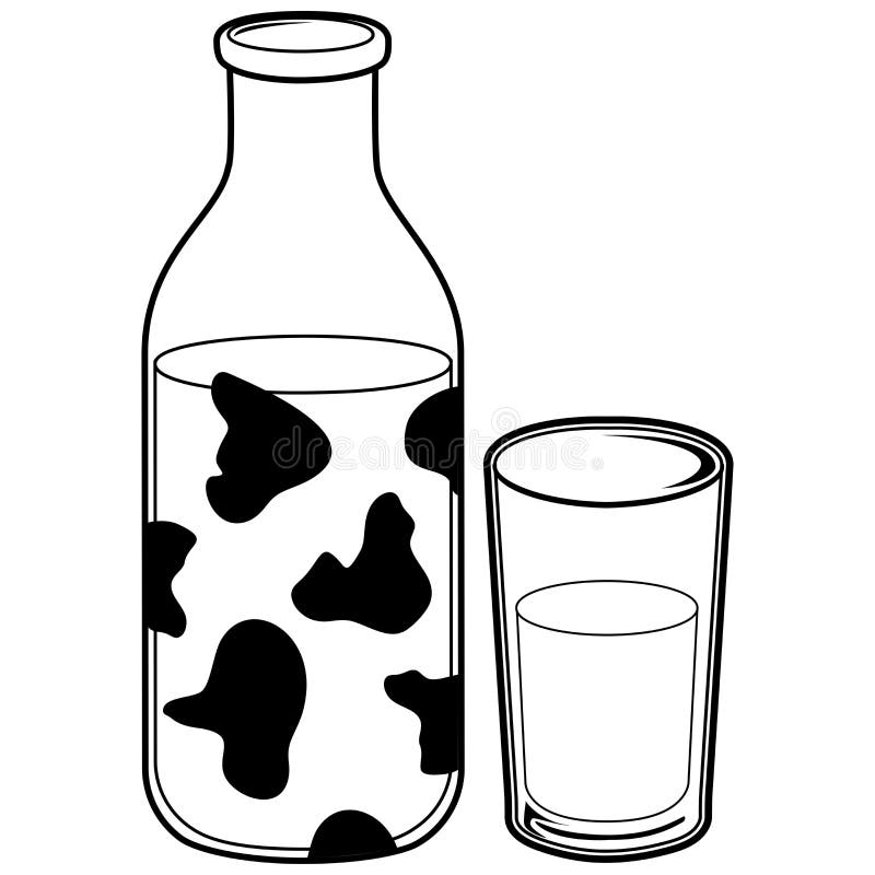 Bouteille A Lait Et Verre De Lait Illustration De Vecteur Illustration Du Impression Frais