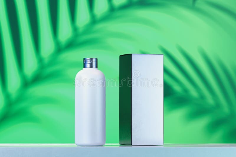 Bouteille cosmétique pour la crème, gel, lotion, colorant boîte en carton vide de paquet de produit de beauté rendu 3d illustration stock Bouteille cosmétique pour la crème, gel, lotion, colorant boîte en carton vide de paquet de produit de beauté rendu 3d illustration stock