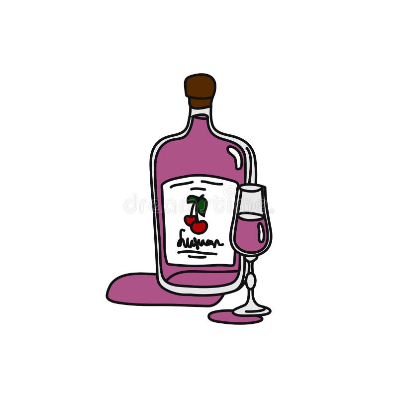 illustration vectorielle de dessin animé de bouteille d'alcool