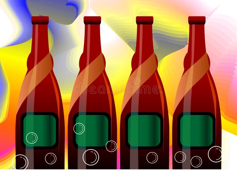 Illustration of liquor bottle in colour background. Illustration of liquor bottle in colour background