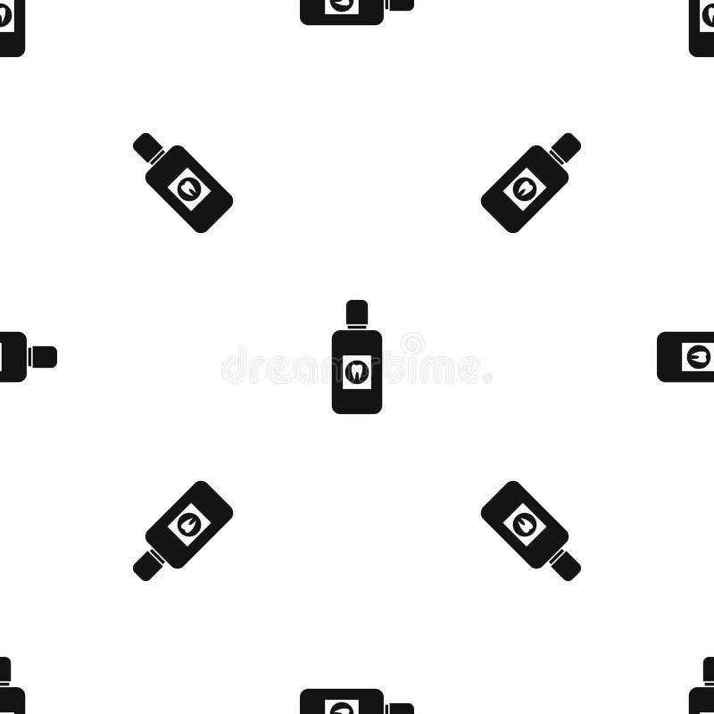 Bouteille de noir sans couture de modèle de collutoire. Bouteille de répétition verte de modèle de collutoire sans couture dans la couleur noire pour toute conception Illustration géométrique de vecteur