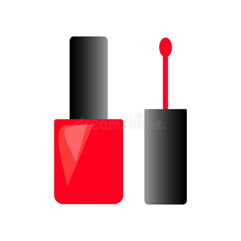 Bouteille de Web de vecteur cosmétique femelle rouge de vernis à ongles illustration libre de droits Bouteille de Web de vecteur cosmétique femelle rouge de vernis à ongles illustration libre de droits