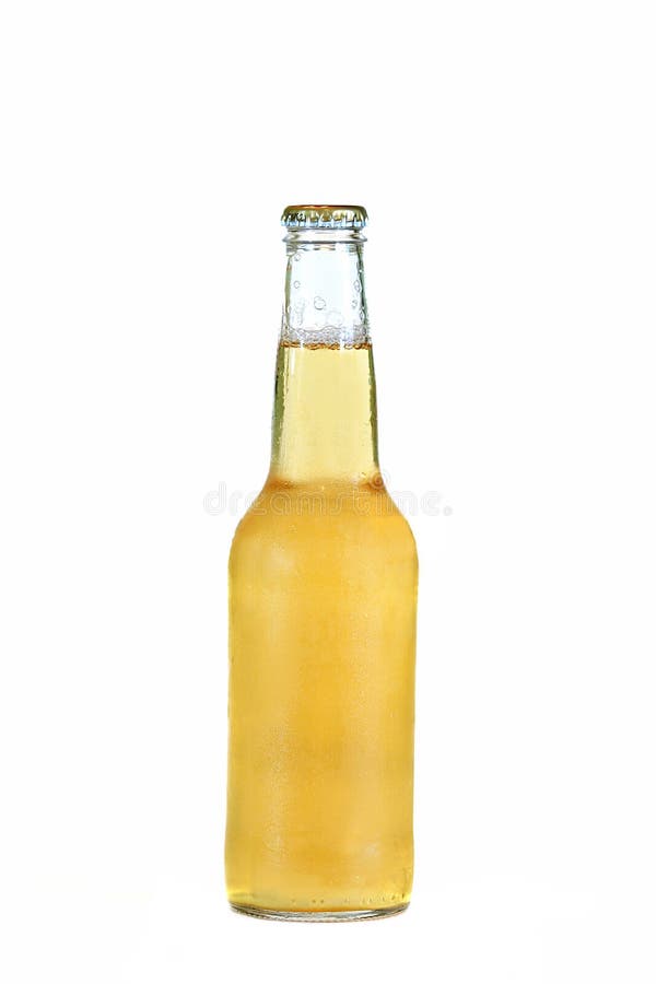 Bouteille en verre de bière froide photographie stock
