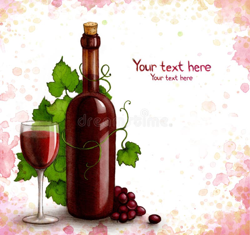 Bouteille et glace avec du vin illustration libre de droits Bouteille et glace avec du vin illustration libre de droits