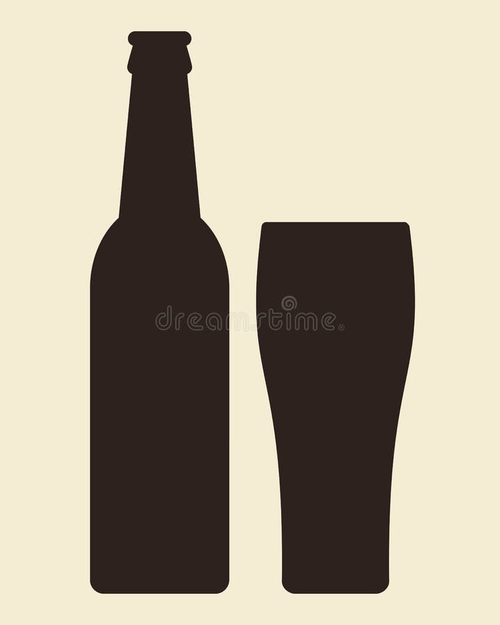 Bouteille et verre de bière illustration de vecteur Bouteille et verre de bière illustration de vecteur
