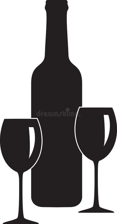 Bouteille et verre de vin illustration libre de droits Bouteille et verre de vin illustration libre de droits