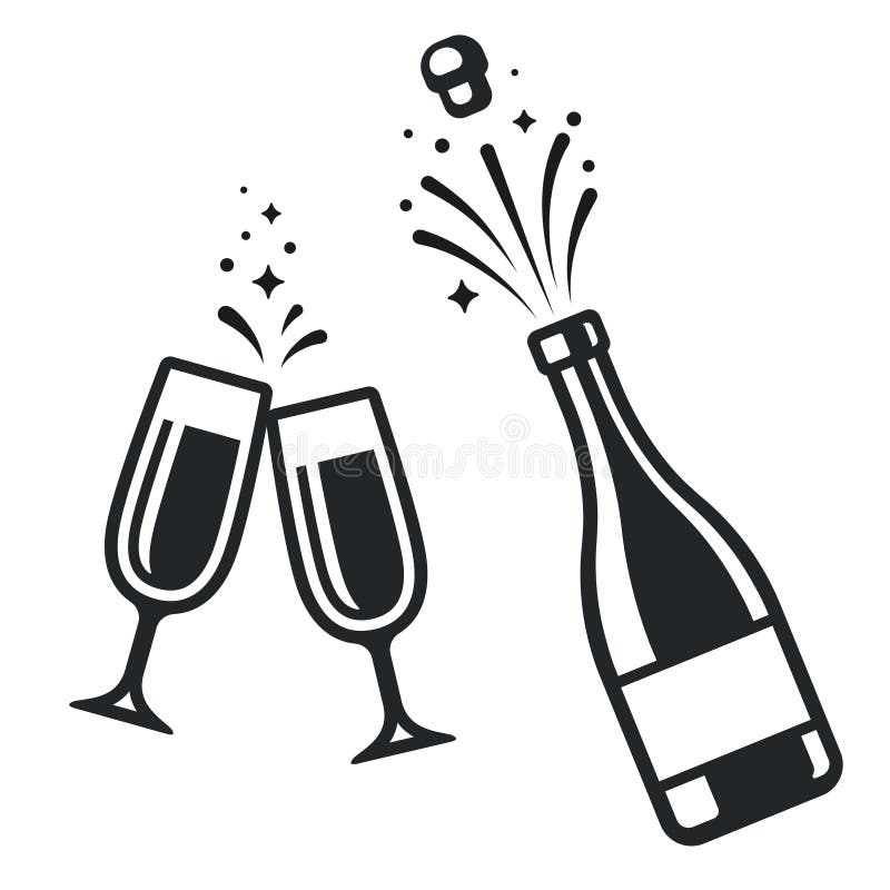 Bouteille et verres de Champagne illustration libre de droits