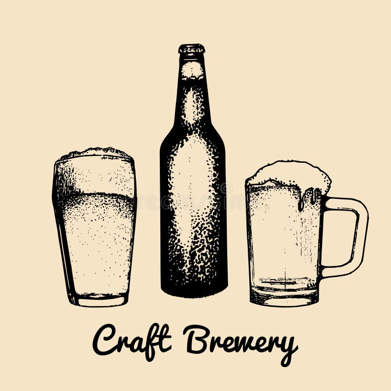 Bouteille à bière de Papier d'emballage et illustration en verre Vieille image de brasserie de vecteur La rétro bière anglaise, i illustration stock Bouteille à bière de Papier d'emballage et illustration en verre Vieille image de brasserie de vecteur La rétro bière anglaise, i illustration stock