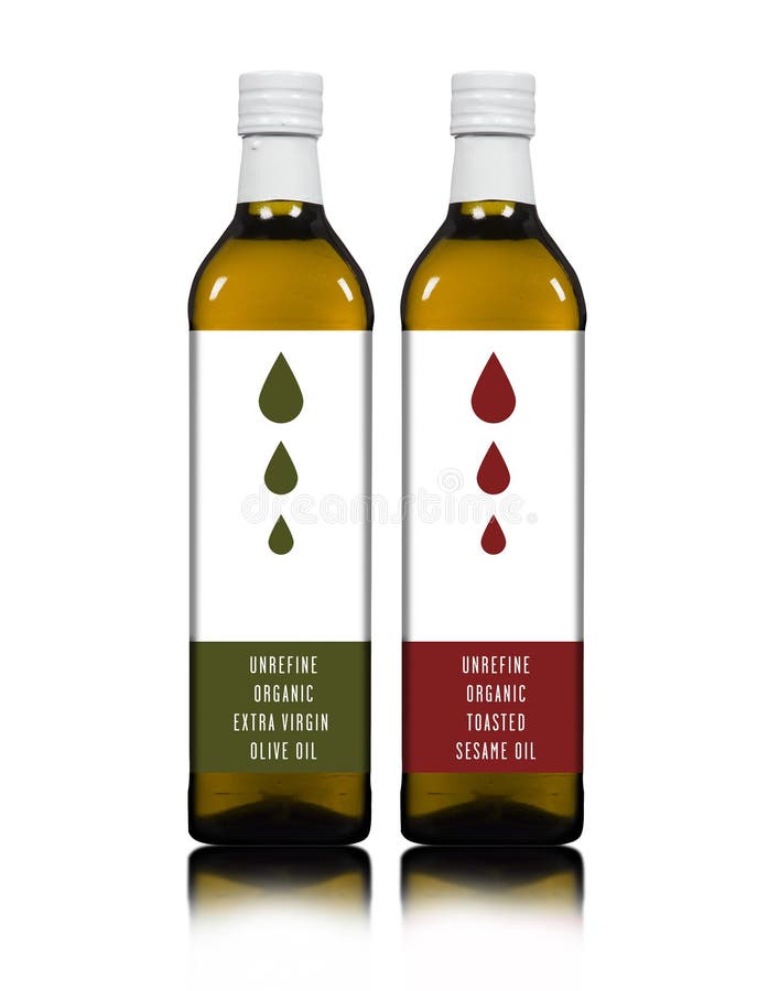 Bouteilles d'huile d'olive et de sésame photo libre de droits Bouteilles d'huile d'olive et de sésame photo libre de droits