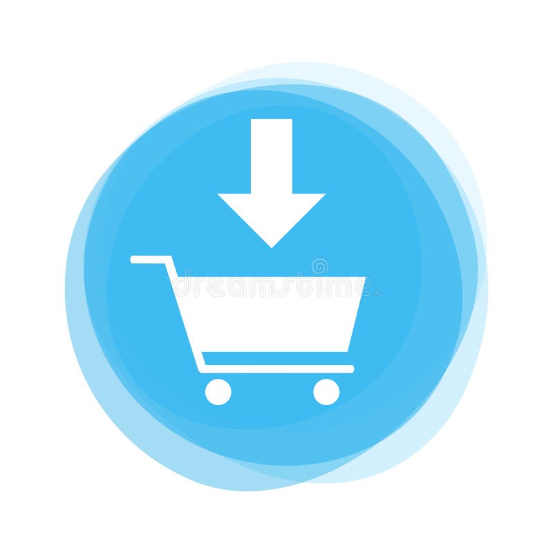 Bouton bleu-clair : Ajoutez pour transporter en charrette illustration stock Bouton bleu-clair : Ajoutez pour transporter en charrette illustration stock
