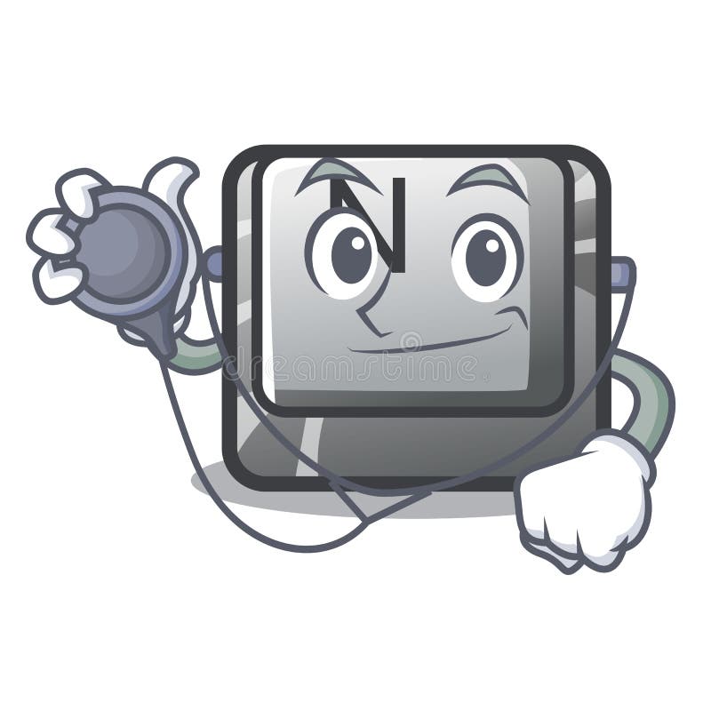 Bouton N de docteur sur un caractère de jeu illustration stock Bouton N de docteur sur un caractère de jeu illustration stock