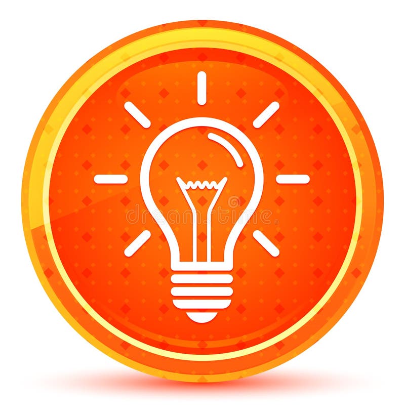 Bouton rond orange naturel d'icône d'ampoule illustration de vecteur Bouton rond orange naturel d'icône d'ampoule illustration de vecteur