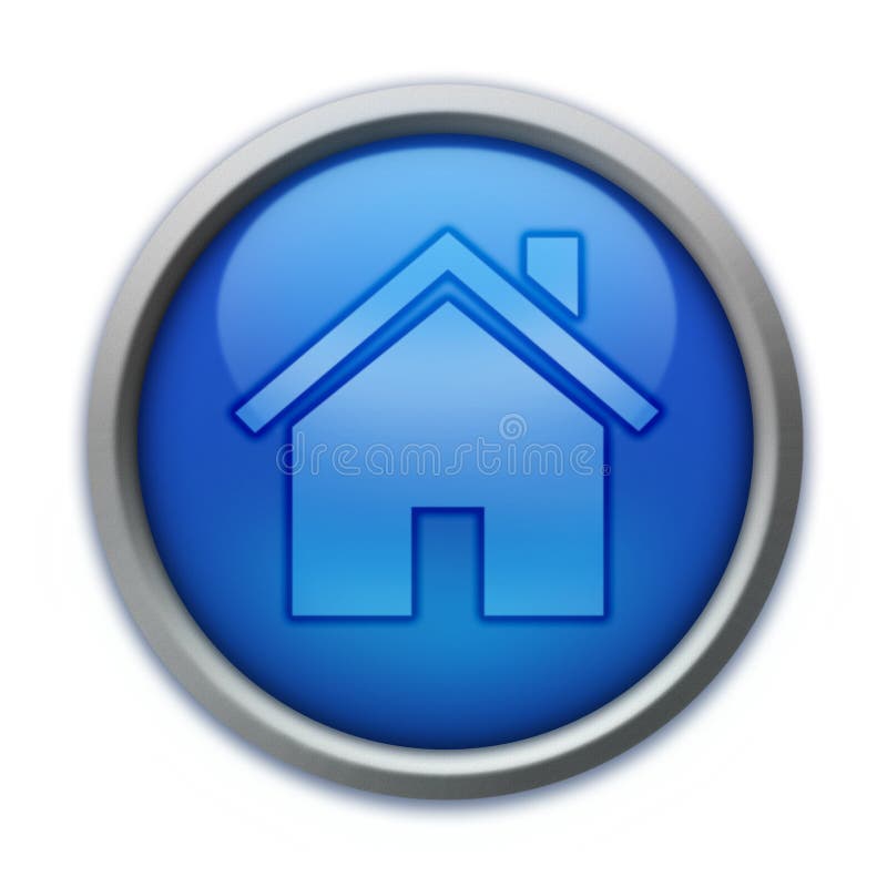 Bouton à la maison bleu illustration stock