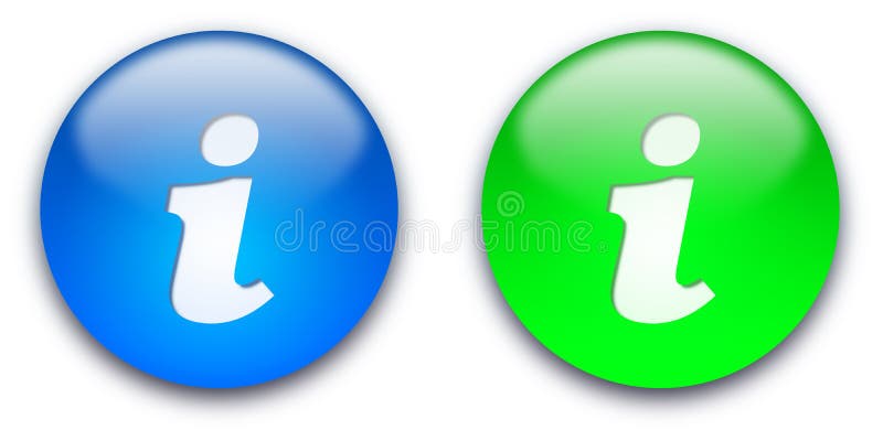 Glossy round info buttons isolated over white background. Glossy round info buttons isolated over white background