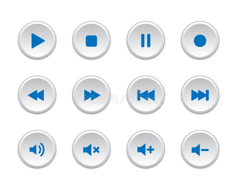 Boutons de media player illustration libre de droits