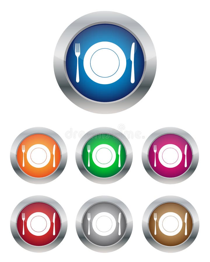 Boutons de restaurant illustration libre de droits Boutons de restaurant illustration libre de droits